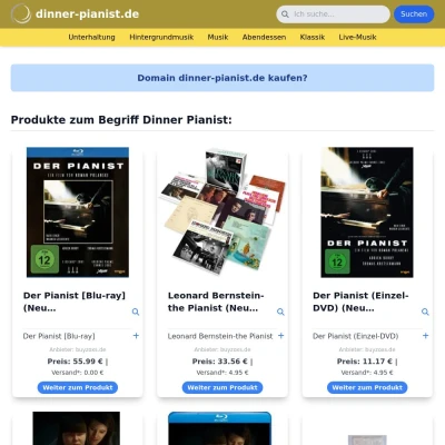 Screenshot dinner-pianist.de