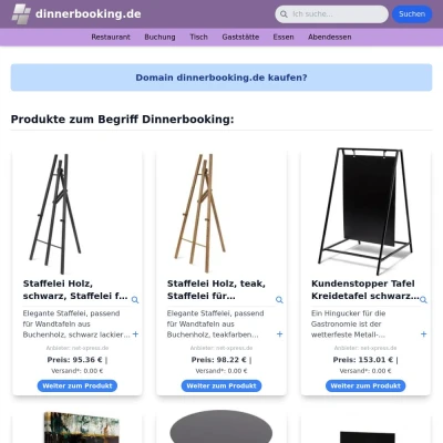 Screenshot dinnerbooking.de