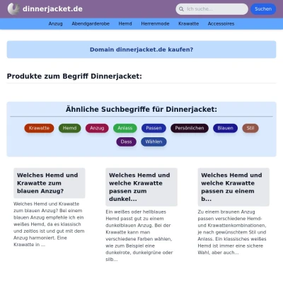 Screenshot dinnerjacket.de