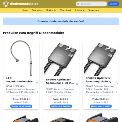 Screenshot diodenmodule.de