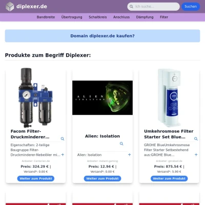 Screenshot diplexer.de