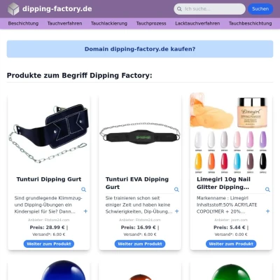 Screenshot dipping-factory.de