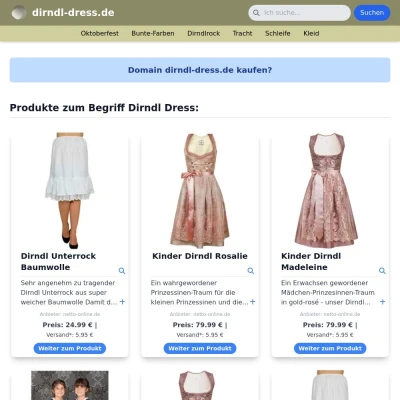 Screenshot dirndl-dress.de