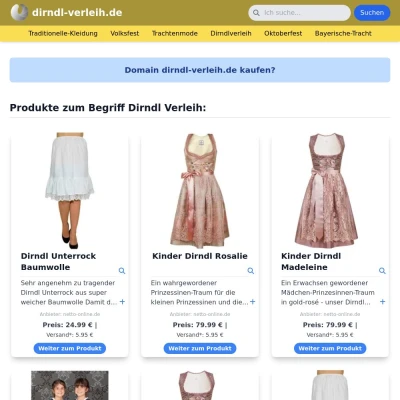 Screenshot dirndl-verleih.de