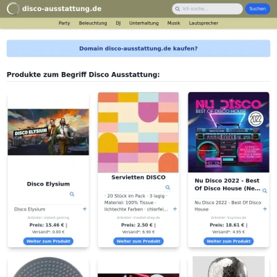 Screenshot disco-ausstattung.de