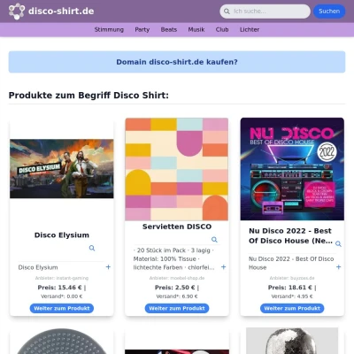 Screenshot disco-shirt.de