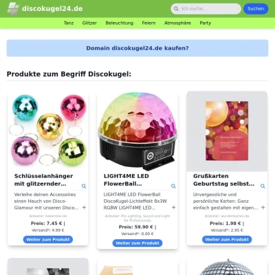 Screenshot discokugel24.de