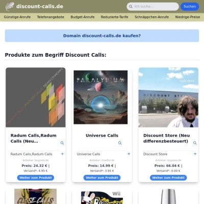 Screenshot discount-calls.de