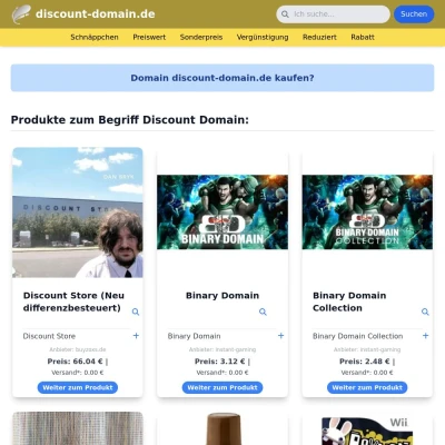 Screenshot discount-domain.de