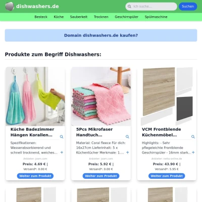 Screenshot dishwashers.de