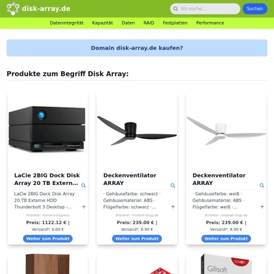 Screenshot disk-array.de
