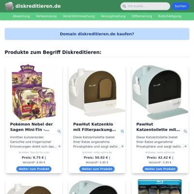 Screenshot diskreditieren.de