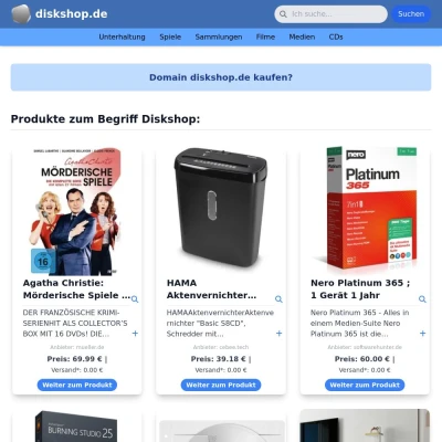 Screenshot diskshop.de