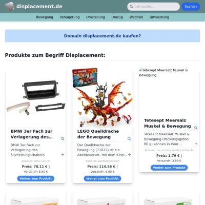 Screenshot displacement.de