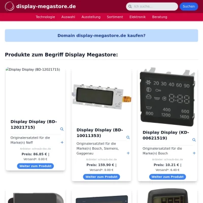 Screenshot display-megastore.de