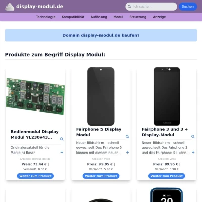 Screenshot display-modul.de