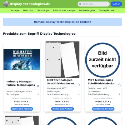 Screenshot display-technologies.de