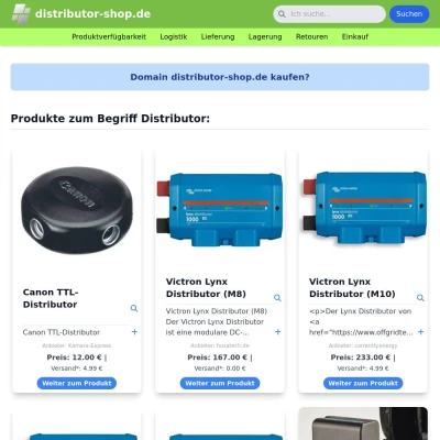 Screenshot distributor-shop.de