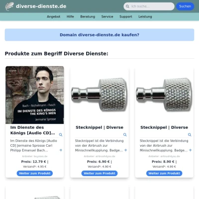 Screenshot diverse-dienste.de