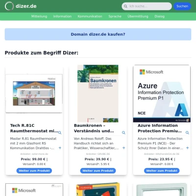 Screenshot dizer.de