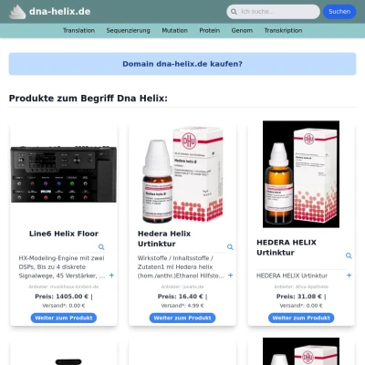 Screenshot dna-helix.de