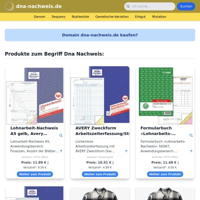 Screenshot dna-nachweis.de
