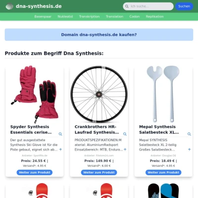 Screenshot dna-synthesis.de