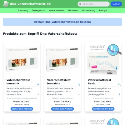 Screenshot dna-vaterschaftstest.de