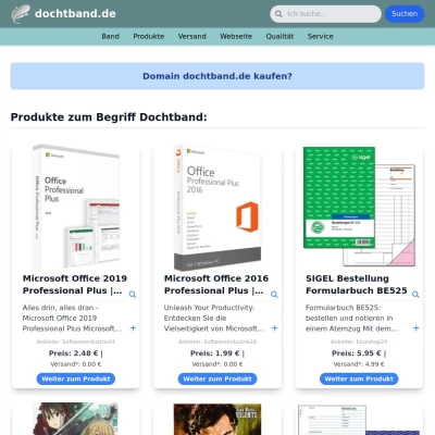 Screenshot dochtband.de