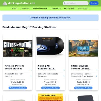 Screenshot docking-stations.de