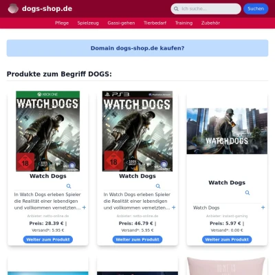 Screenshot dogs-shop.de