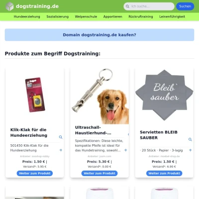 Screenshot dogstraining.de