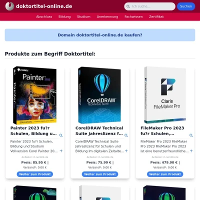 Screenshot doktortitel-online.de