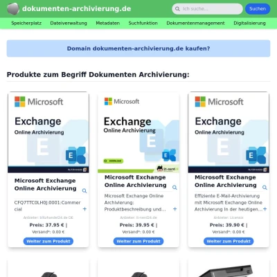 Screenshot dokumenten-archivierung.de