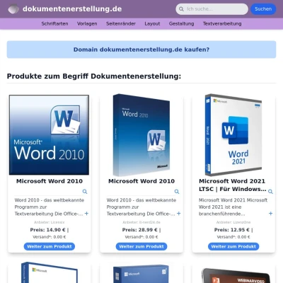 Screenshot dokumentenerstellung.de