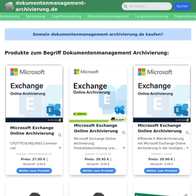 Screenshot dokumentenmanagement-archivierung.de