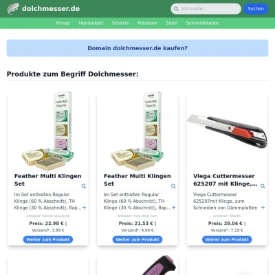 Screenshot dolchmesser.de