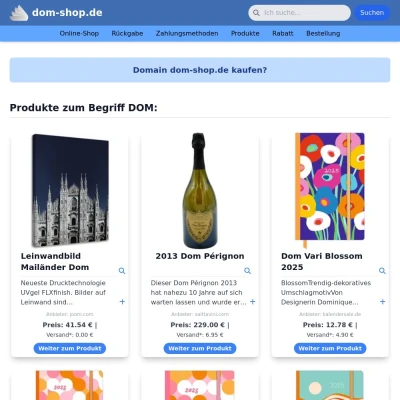 Screenshot dom-shop.de