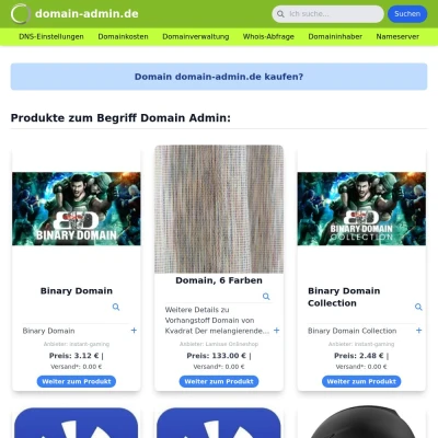 Screenshot domain-admin.de