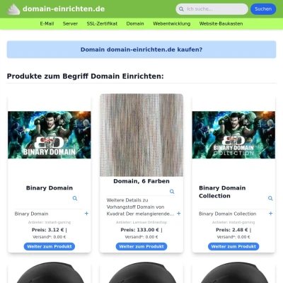 Screenshot domain-einrichten.de