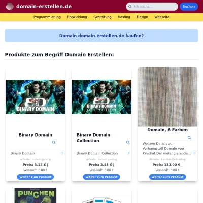 Screenshot domain-erstellen.de