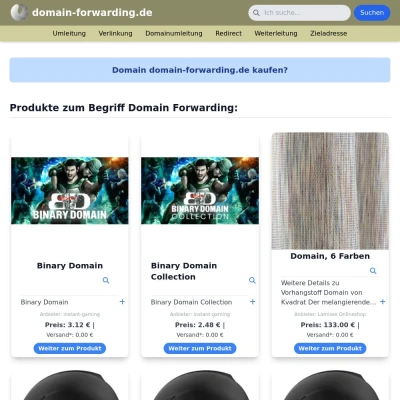 Screenshot domain-forwarding.de