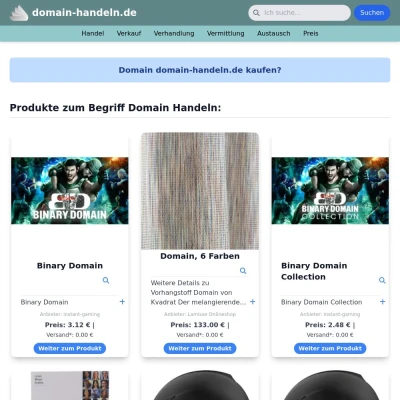 Screenshot domain-handeln.de