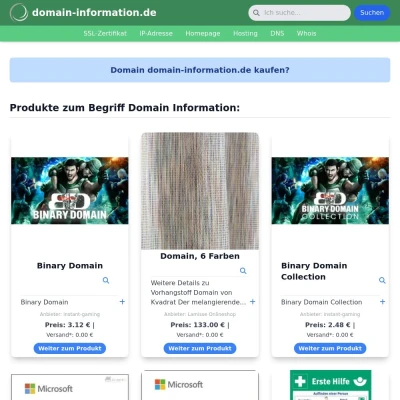 Screenshot domain-information.de