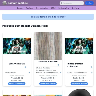 Screenshot domain-mail.de