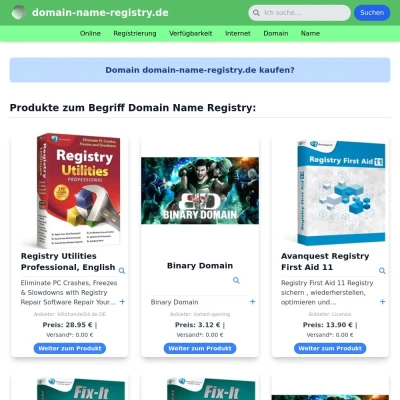 Screenshot domain-name-registry.de