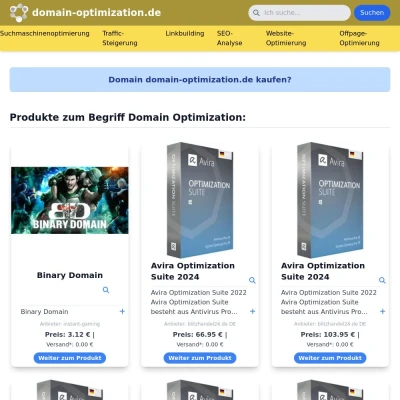 Screenshot domain-optimization.de