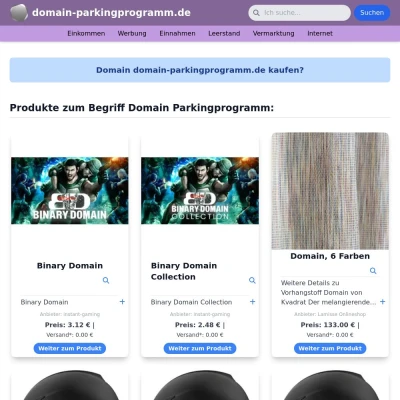 Screenshot domain-parkingprogramm.de