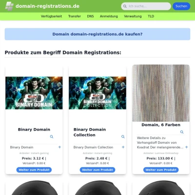 Screenshot domain-registrations.de
