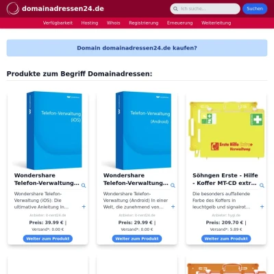 Screenshot domainadressen24.de